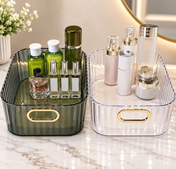 Multipurpose Acrylic Storage Organizer with skincare and cosmetic products by RealFound