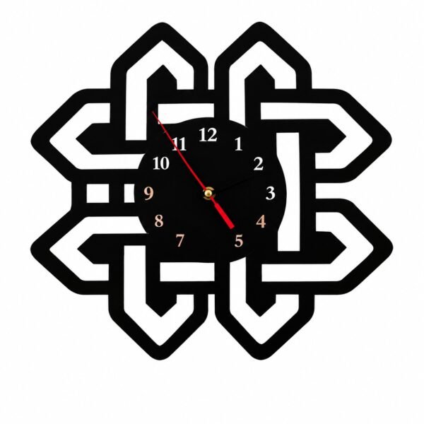 12x12 inch modern black geometric wall clock