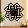 12x12 inch modern black geometric wall clock