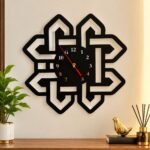 12x12 inch modern black geometric wall clock