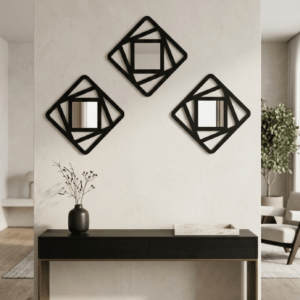 3PCs hexagon wall mirror set 6x6 inch for home decor