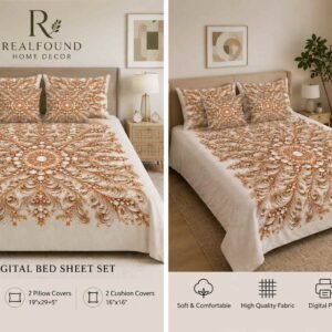 5 Piece Digital Bed Sheet Set King Size