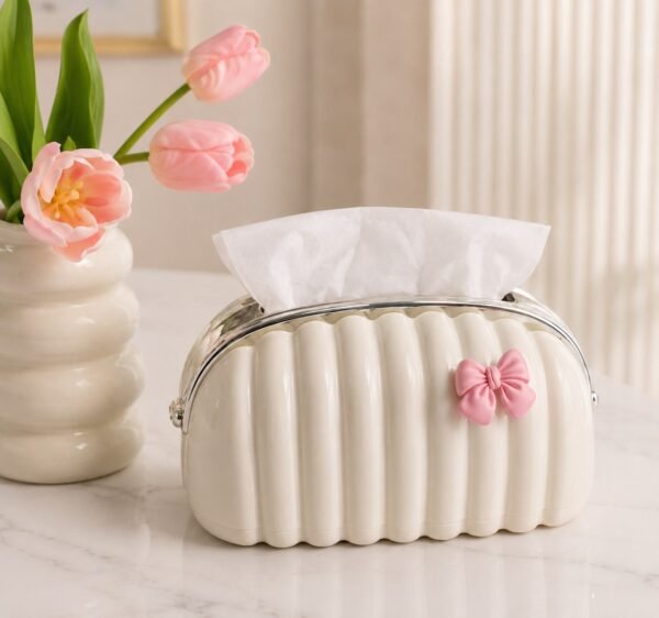 Pink Bow Tissue Holder