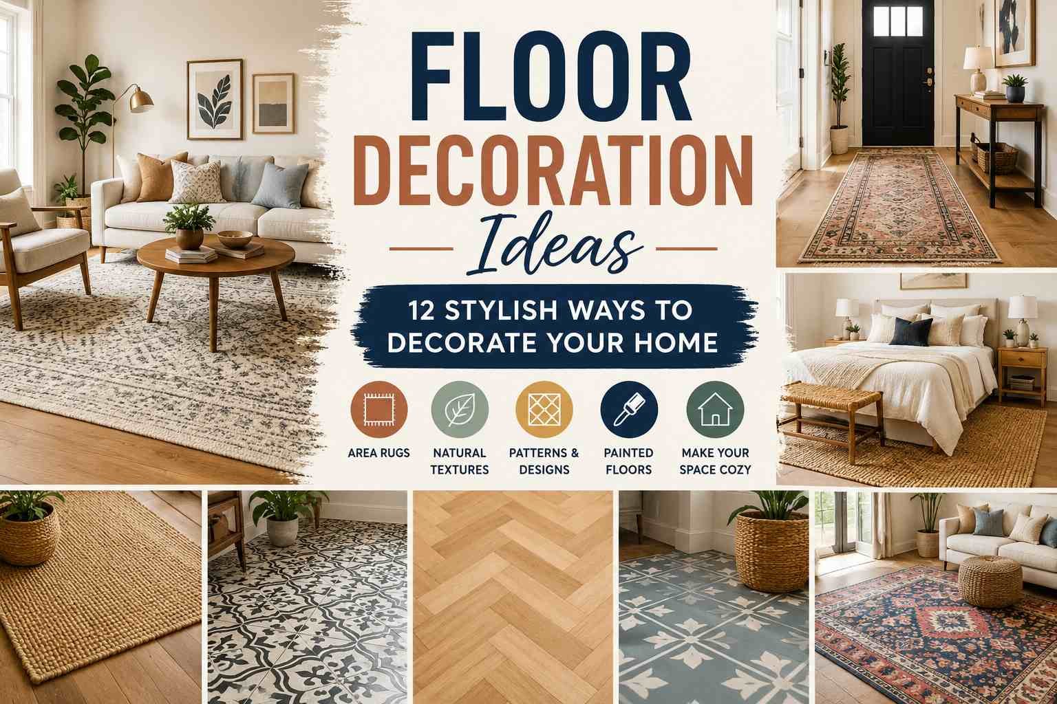 Stylish floor decoration ideas with area rugs and modern home decor