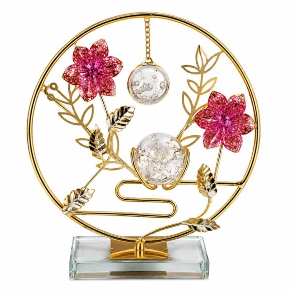 Golden floral decorative table ornament by RealFound