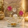 Golden floral decorative table ornament by RealFound