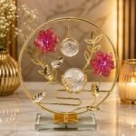 Golden floral decorative table ornament by RealFound