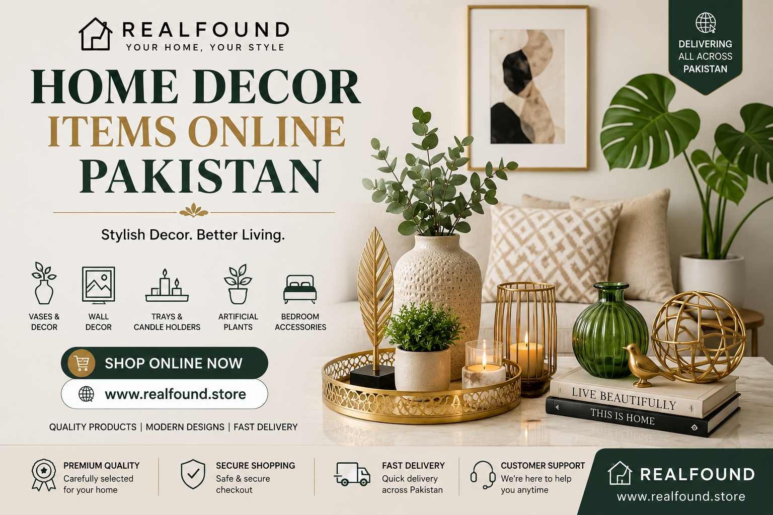 Stylish home decor items online in Pakistan