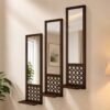 RealFound 3PCs Wooden & Acrylic Shelf Mirror Set