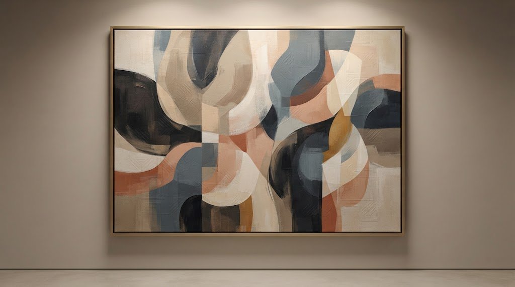 Abstract wall art painting with modern colors