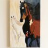 Modern black and white horse wall art for home decor