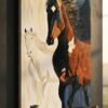 Modern black and white horse wall art for home decor
