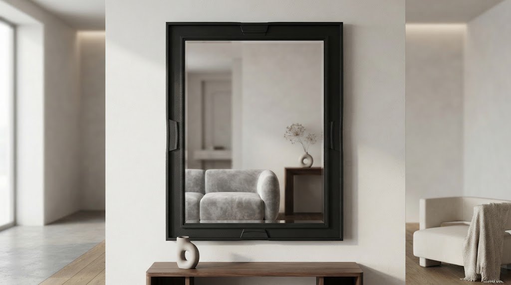 Decorative wall mirror with modern frame and contemporary design