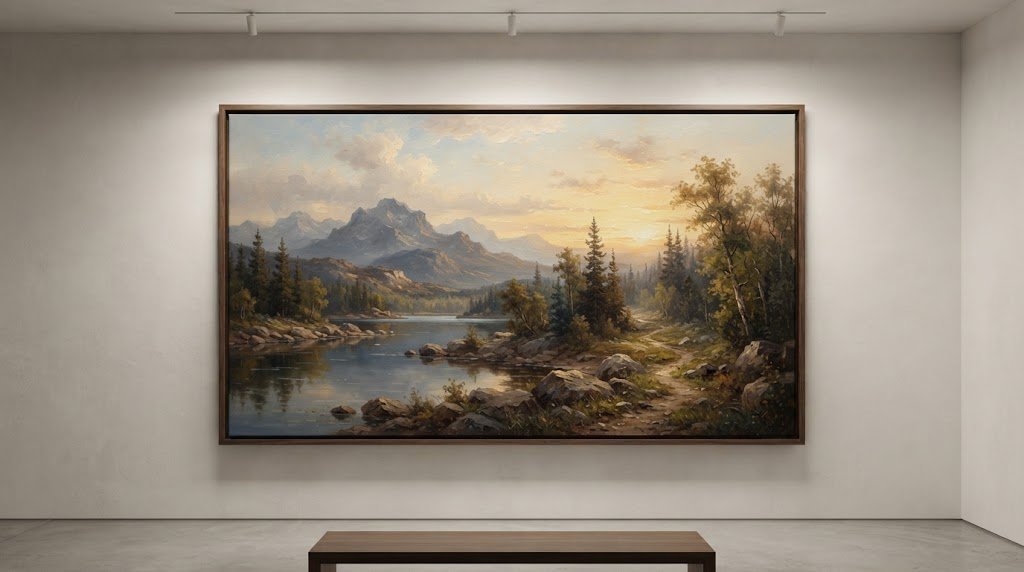 Landscape wall art featuring mountains and scenic nature