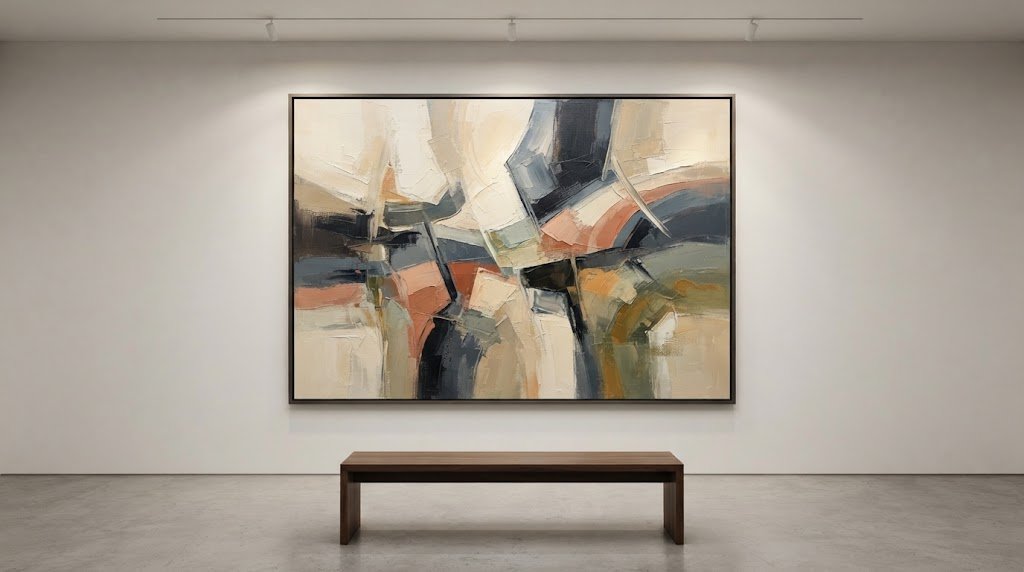 Modern wall art featuring contemporary abstract painting