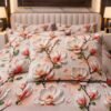 REALFOUND 3D Magnolia Floral Printed Pillow Covers Close Up View Dubai