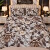 REALFOUND 3D Vintage Brown and Gold Floral Luxury Bedsheet Set Dubai UAE
