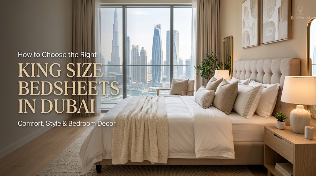 King size bedsheets in Dubai on a stylish modern bedroom bed