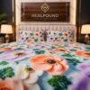 REALFOUND Luxury 3D Embossed Floral Bedcover Set in Modern Bedroom UAE