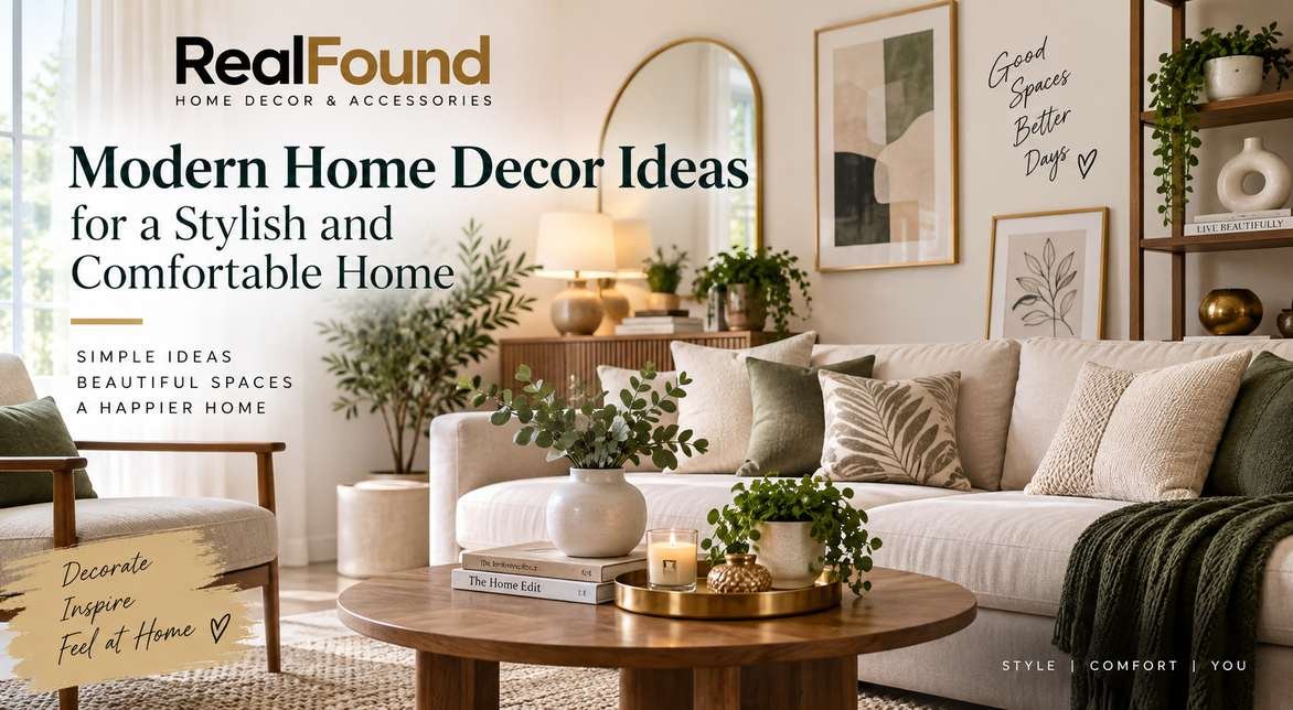 Modern home decor ideas featuring a stylish and comfortable living room with decorative accessories